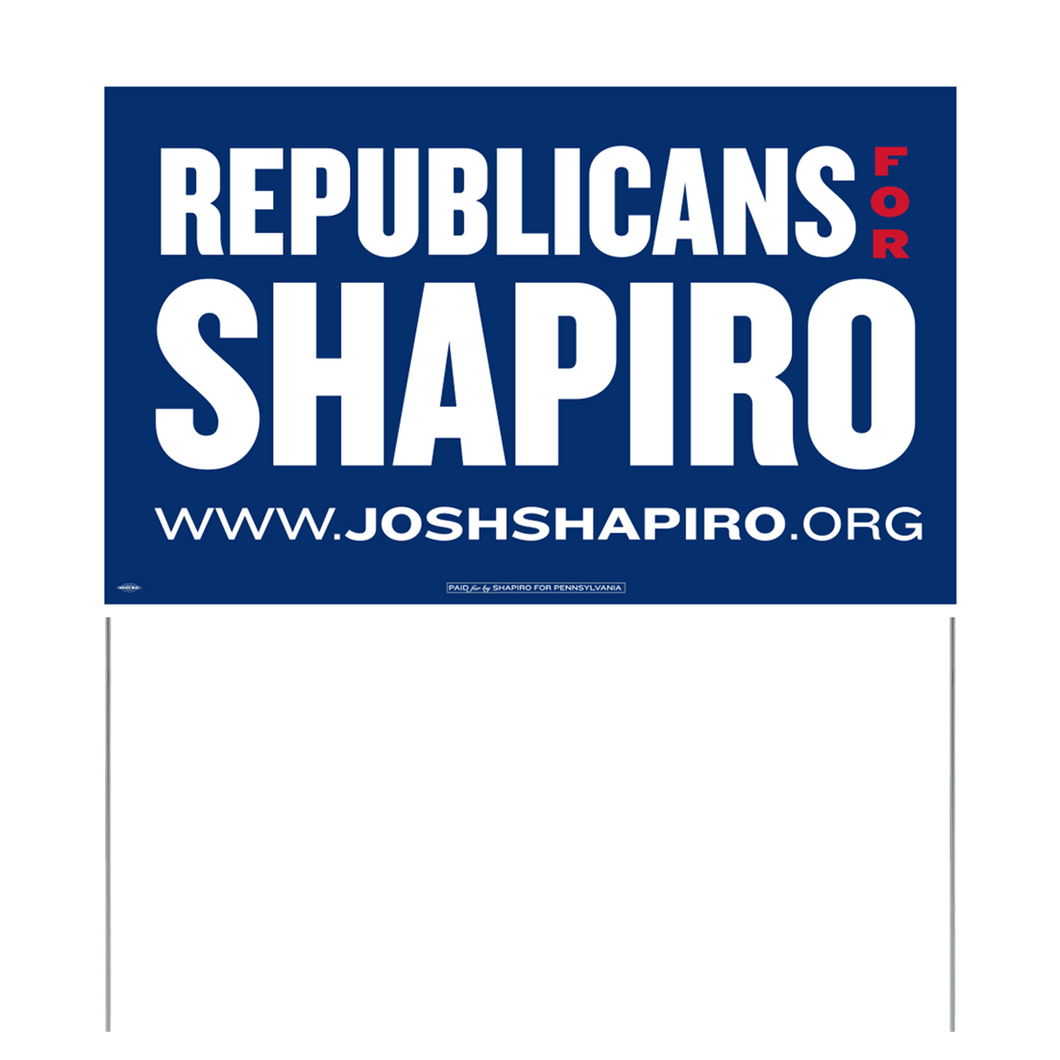 Republicans for Shapiro Yard Sign